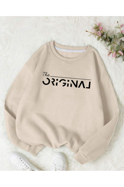 The Original Baskılı Bisiklet Yaka OVERSIZE Sweatshirt