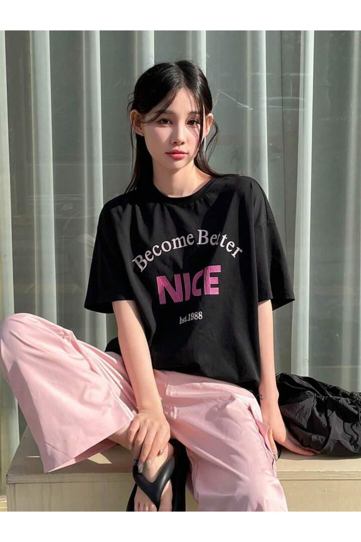Become Better Nice Pamuklu Kısa Kol (Oversize) Tshirt