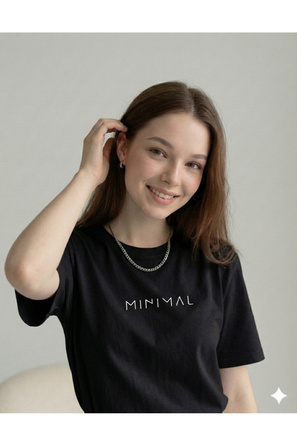Minimal Kadın Pamuk Polyester Tshirt