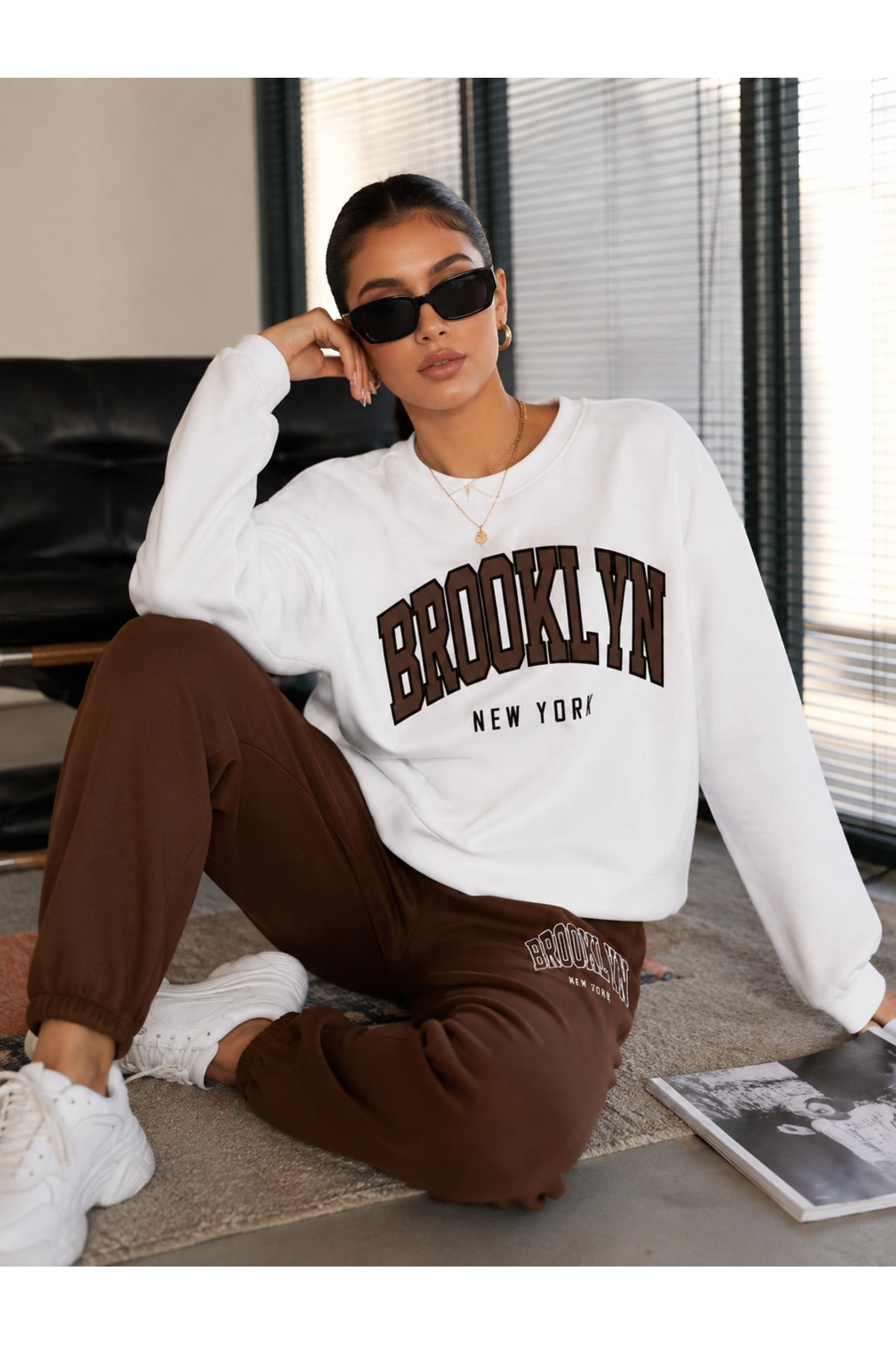 1898 Brooklyn New York Alt Üst 3 İplik Şardonlu Takım %80 Pamuk %10 Polyester %10 Elestan