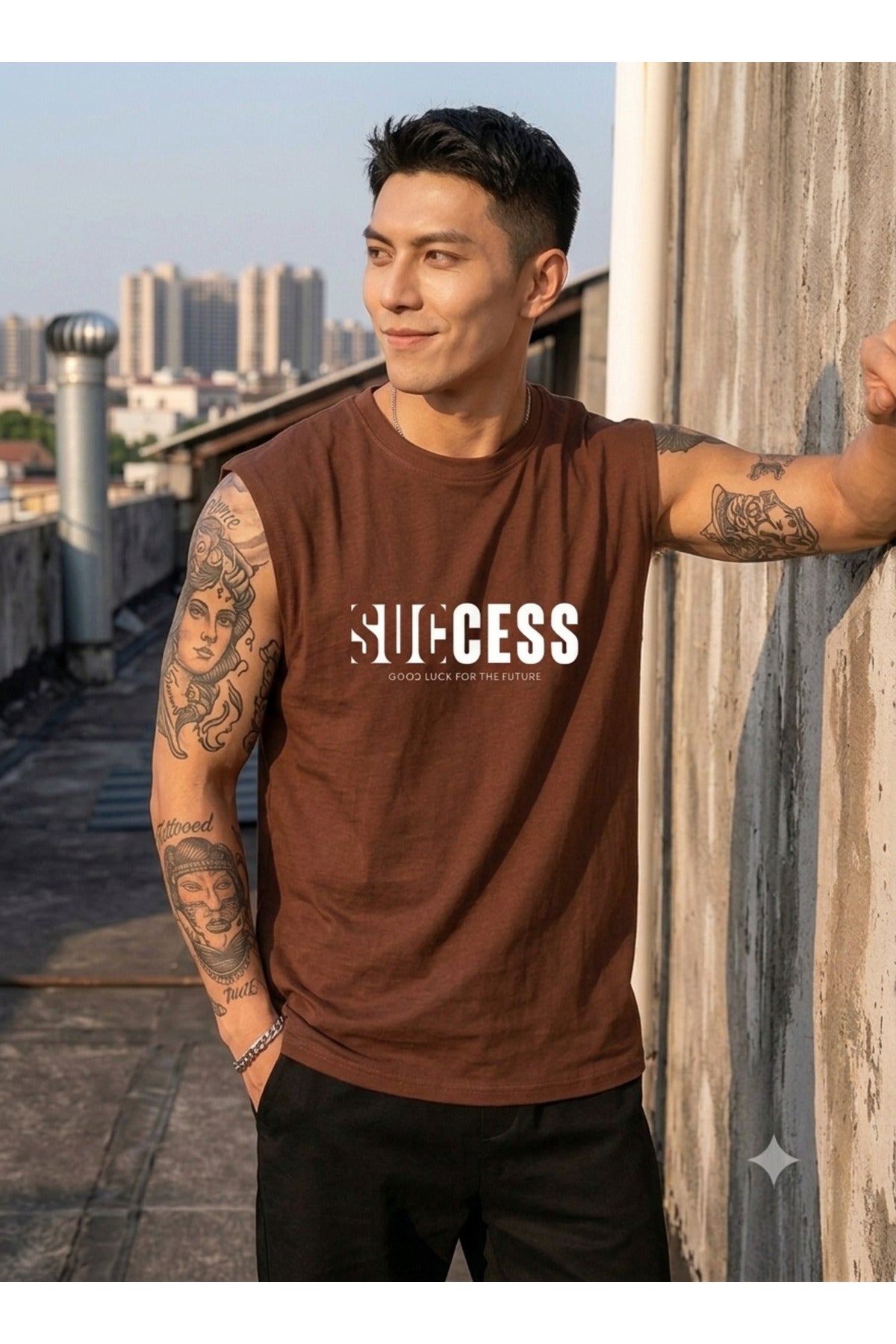 SUCCESS Erkek Sıfır Kol %100 Pamuk Penye