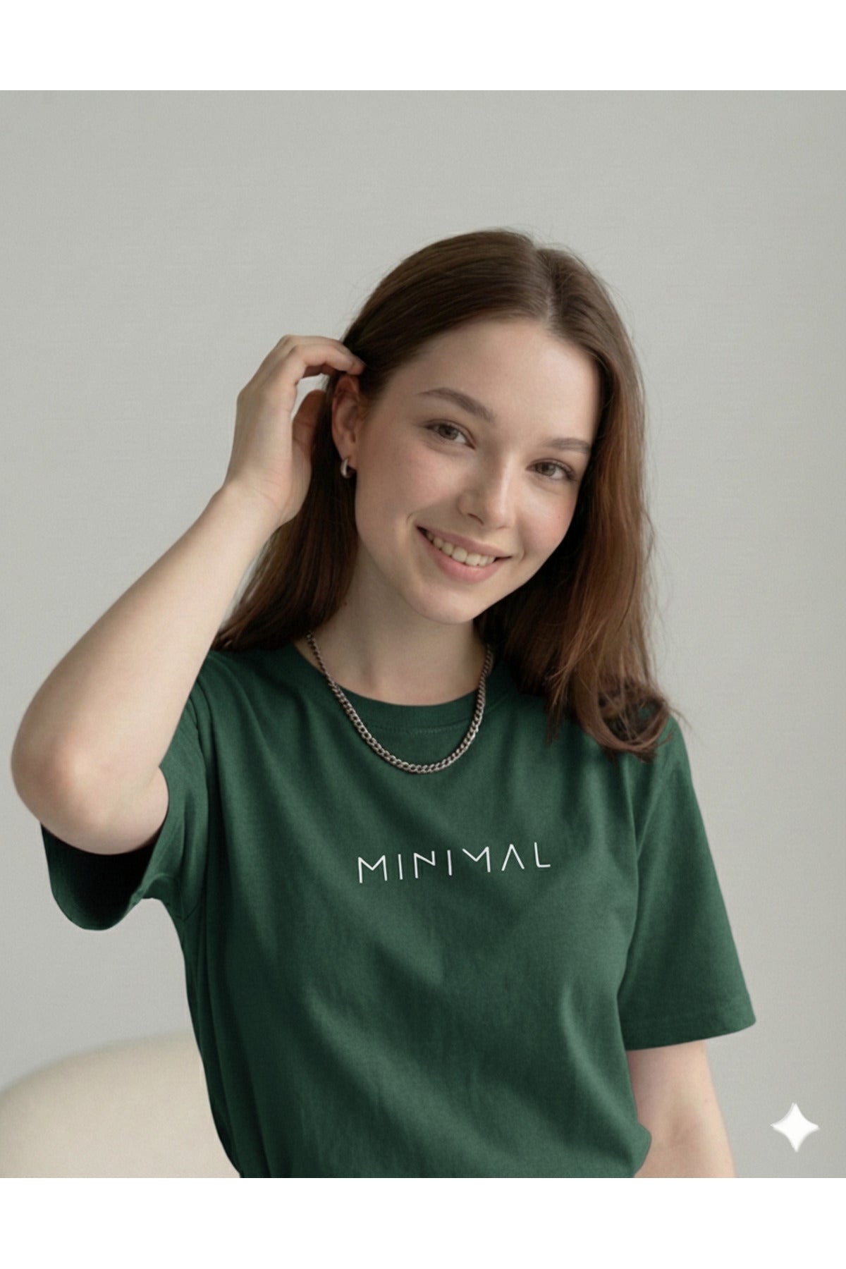 Minimal Kadın Pamuk Polyester Tshirt
