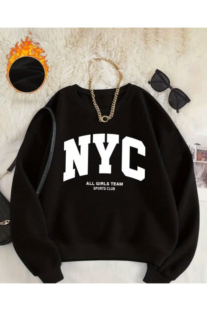 NYC ALL GİRLS TEAM BASKILI SWEATSHİRT