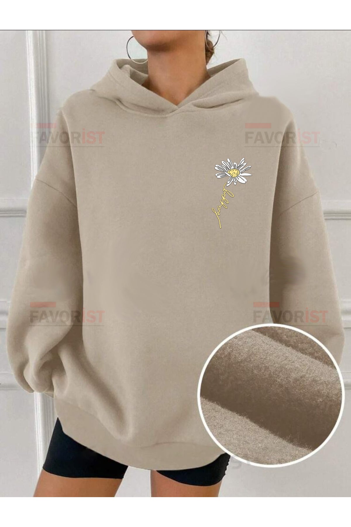 Oversize Kapüşonlu (PAPATYA) Sweatshirt