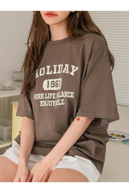 HOLIDAY 1961 Baskılı Pamuklu Kısa Kol (Oversize) Tshirt