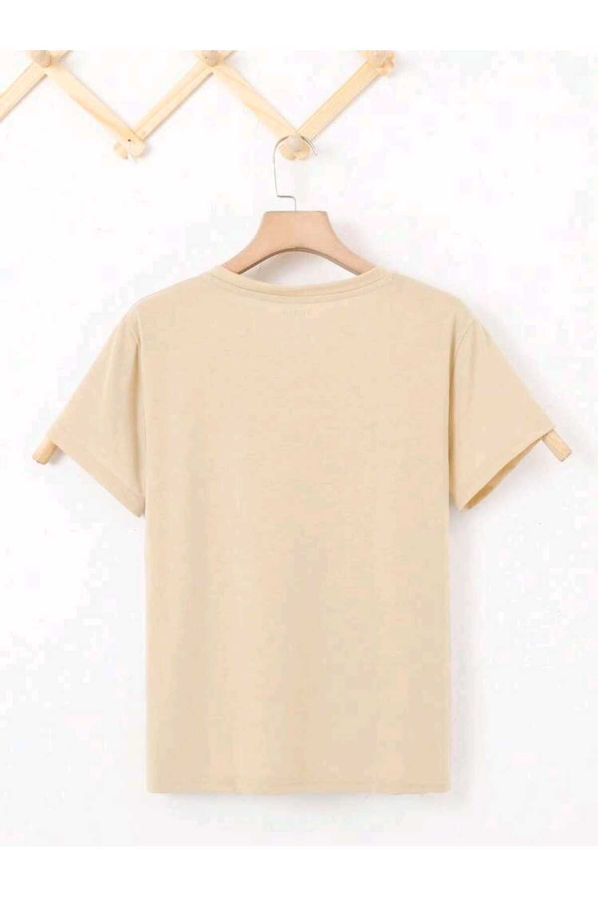 Düz Baskısız Basic Yazlık Kadın Tshirt