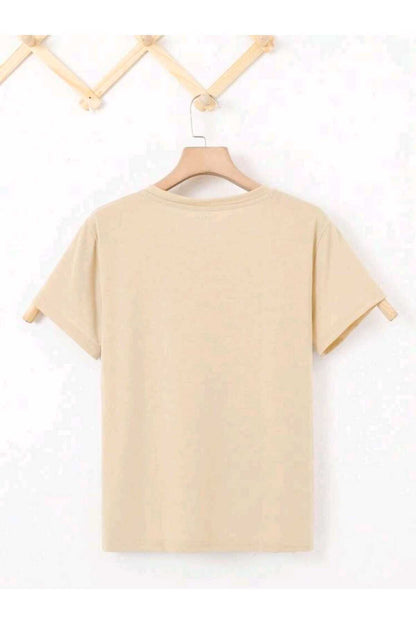 Düz Baskısız Basic Yazlık Kadın Tshirt
