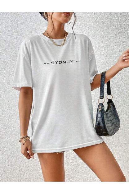 SYDNEY Baskılı Pamuklu Oversize ( Geniş Kalıp ) T-SHİRT