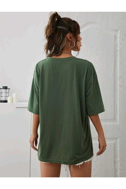 Come True New York Baskılı Oversize Spor Bisiklet Yaka Pamuklu Tshirt