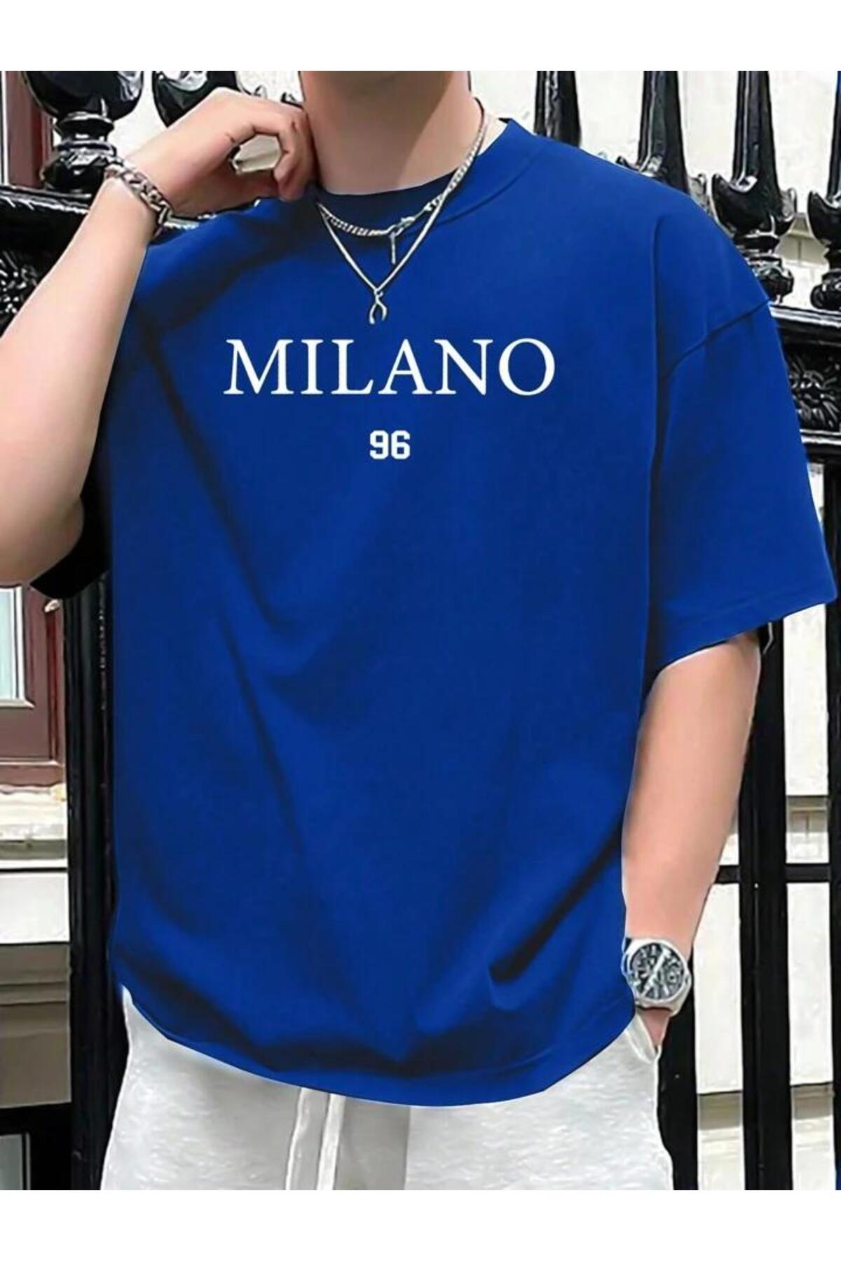 MILANO Baskılı Pamuklu Kısa Kol (Oversize) Tshirt
