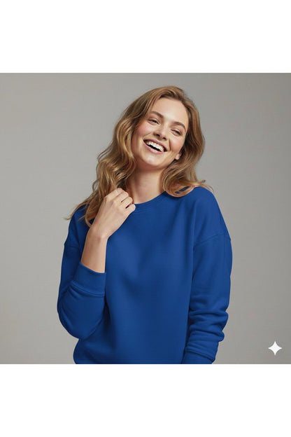 Basic Bisiklet Yaka Kadın Sweatshirt