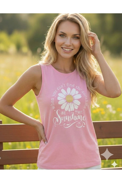 BE THE SUNSHİNE Baskılı Kadın Omuzu Açık Askılı Atlet T-shirt