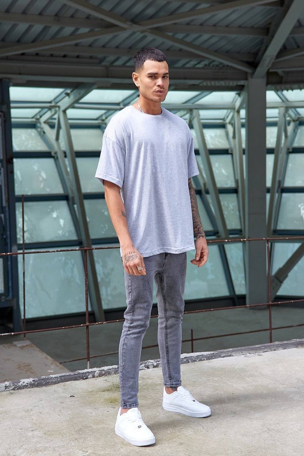 Oversize Düz Baskısız Spor Tshirt