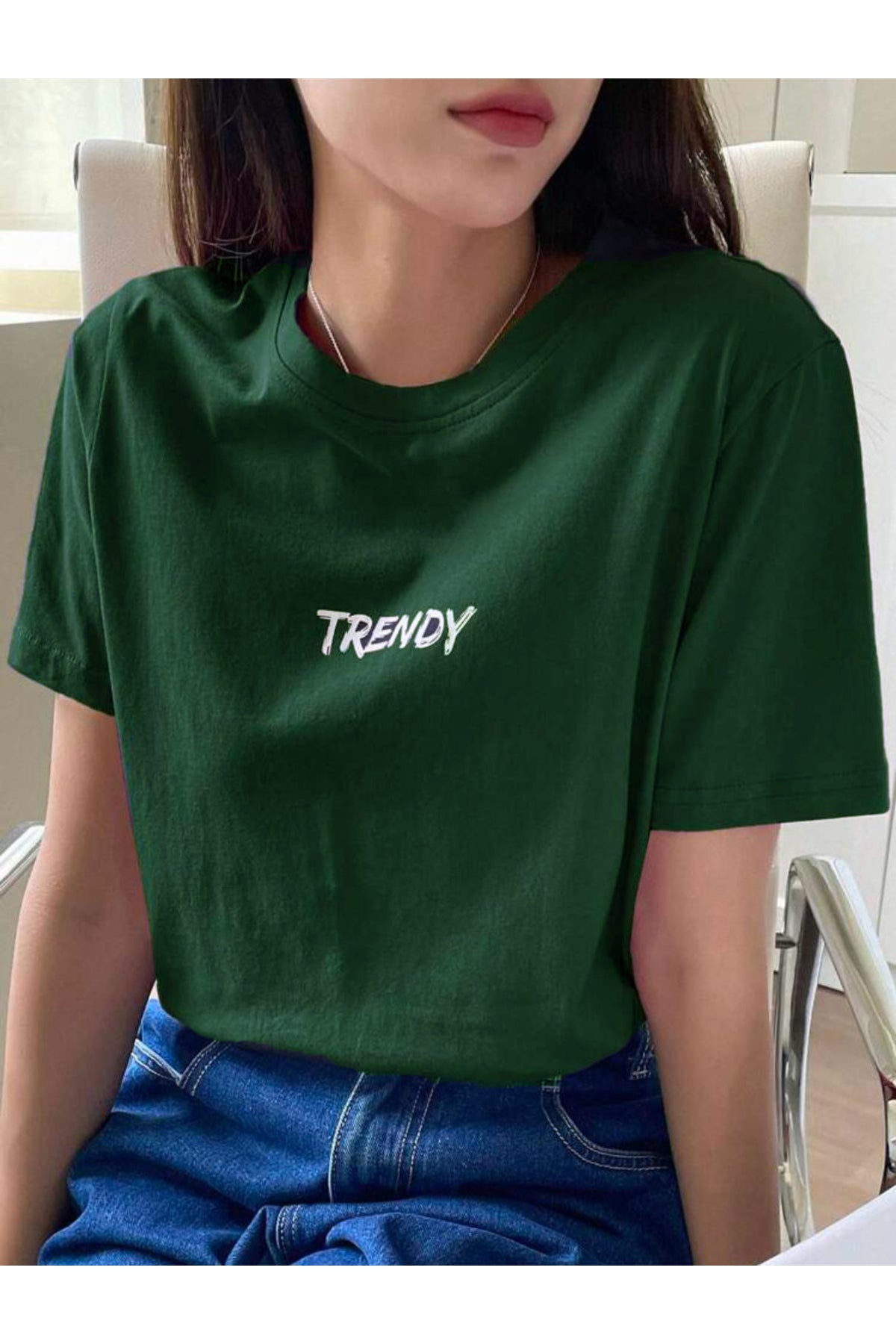 TRENDY Baskılı Oversize Geniş Kalıp Pamuklu T-shirt Unisex