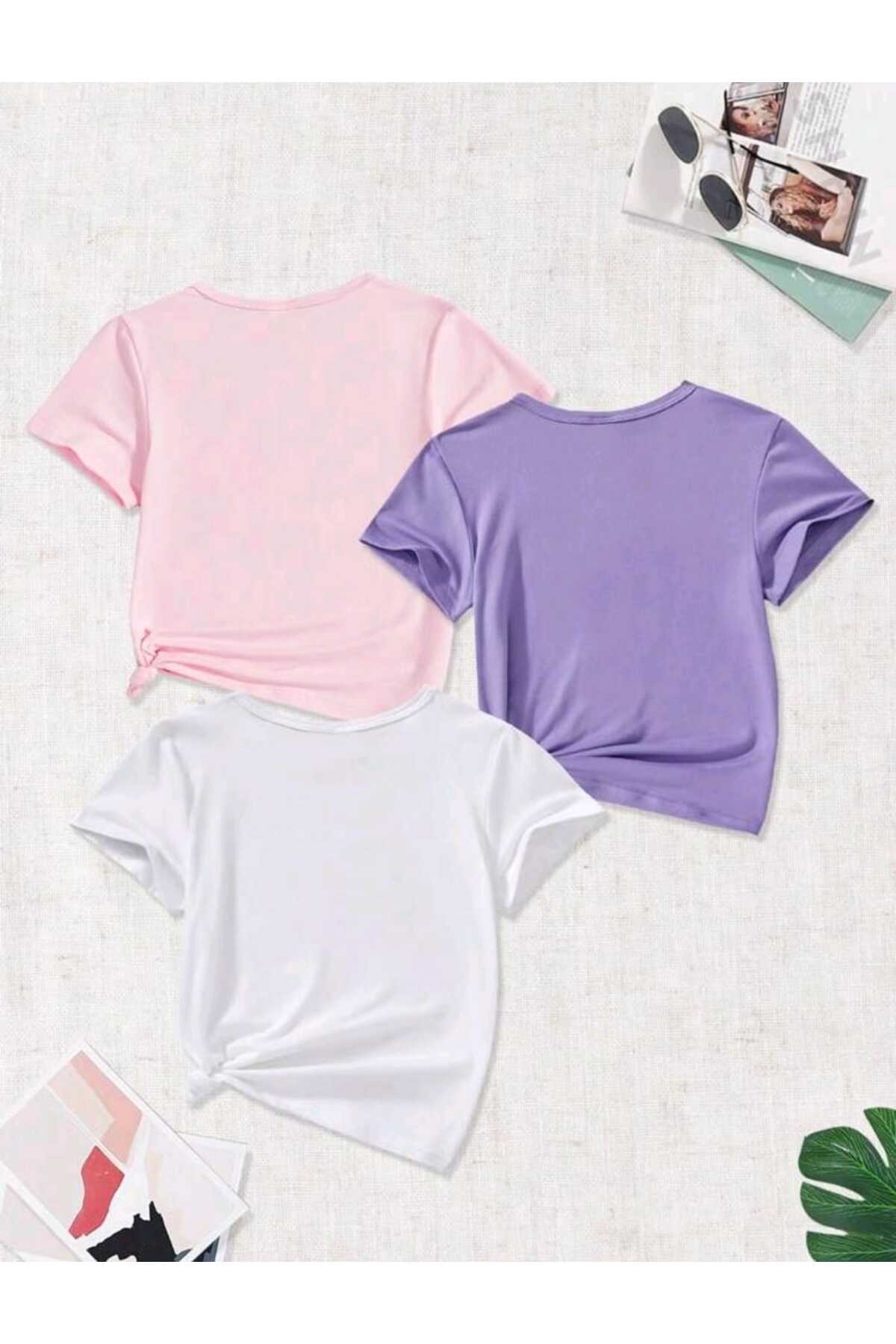 Çocuk Yazlık Baskılı 3 Adet PAKET Tshirt