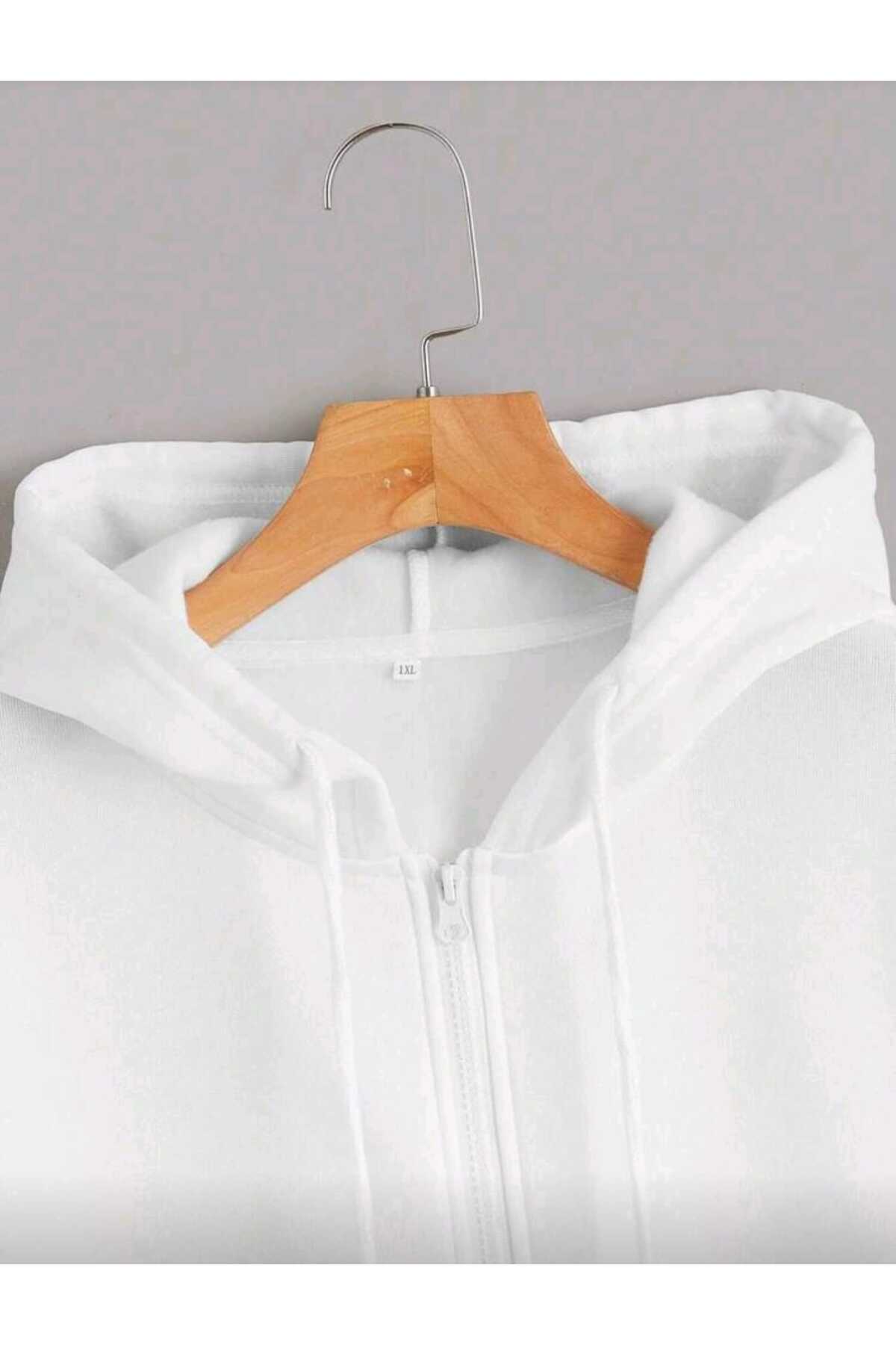 Fermuarlı Kalın Kışlık Şardonlu Unisex Sweatshirt