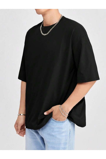 Erkek Giyim Rahat Kesim  Pamuklu Kısa Kol (Oversize) Tshirt