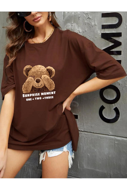 Ayıcık Baskılı T-shirt (Surprise Moment)