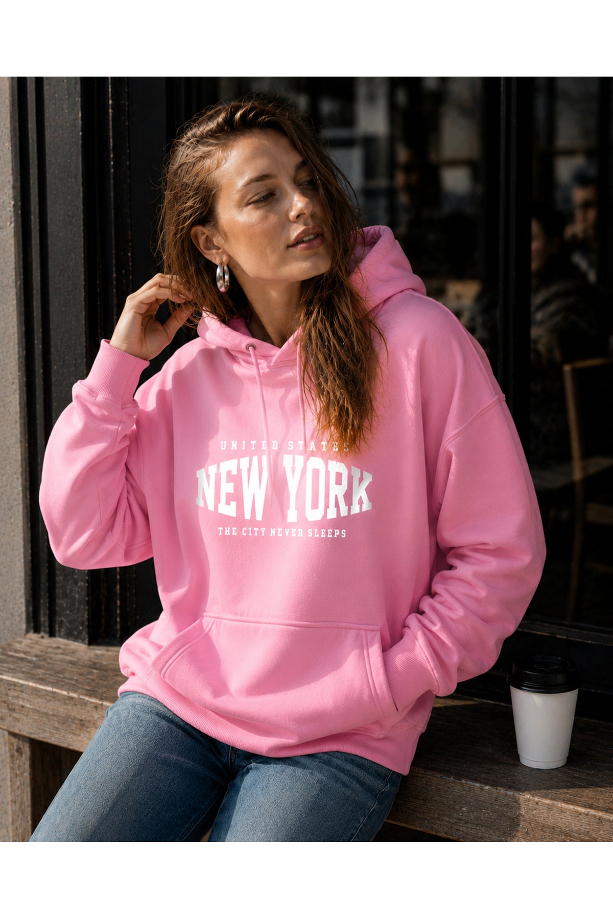 NEW YORK The City Never Sleeps (Kapşonlu 3 İplik Sweatshirt) Unisex