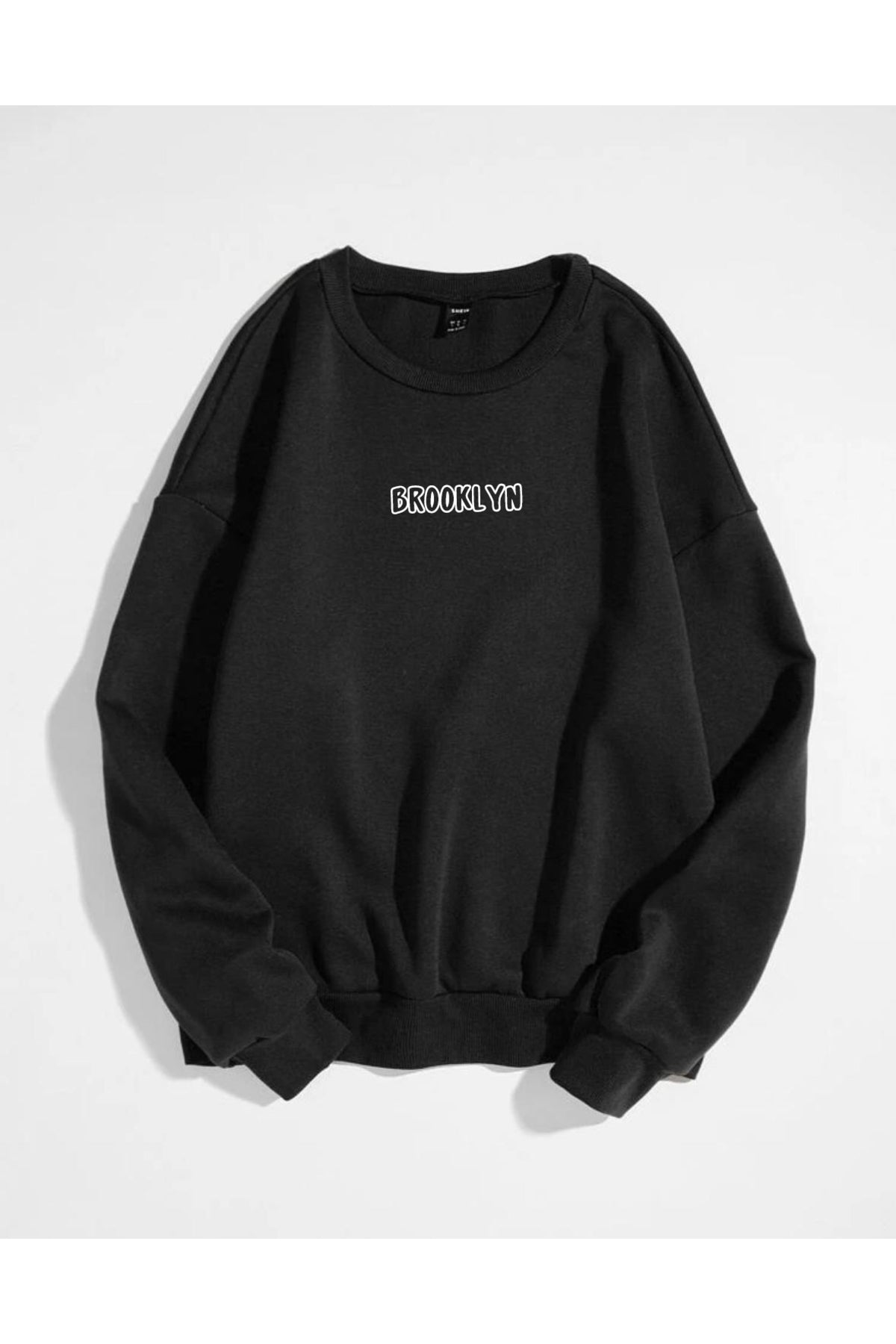 BROOKLYN SLOGAN Sweatshirt Baskılı Bisiklet Yaka Unisex