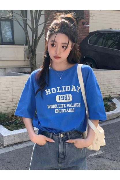 HOLIDAY 1961 Baskılı Pamuklu Kısa Kol (Oversize) Tshirt