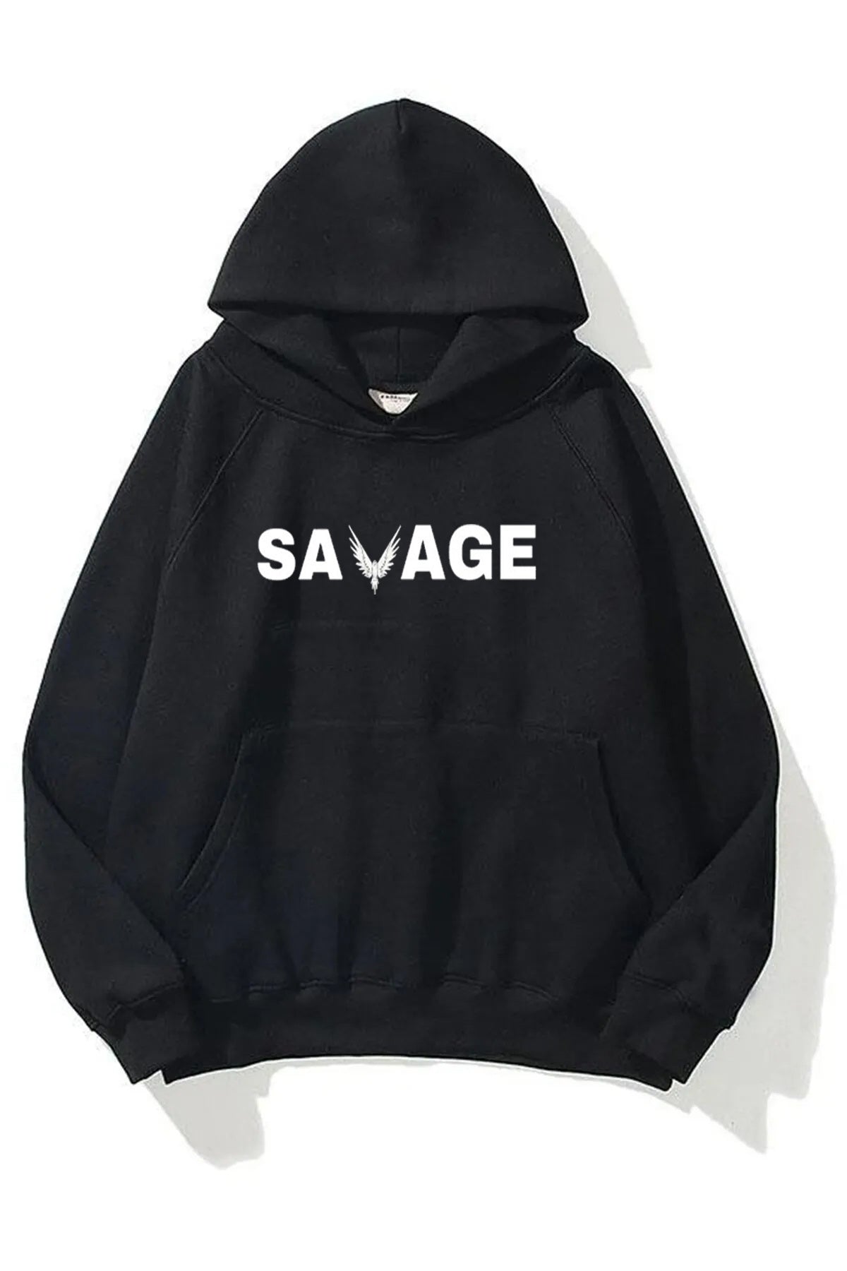 SAVAGE Baskılı Oversize Kapşonlu Sweatshirt