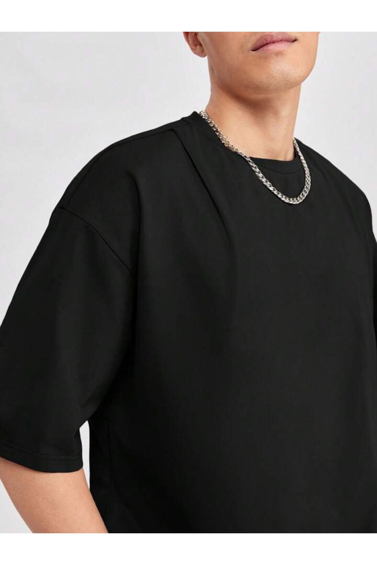 Erkek Giyim Rahat Kesim  Pamuklu Kısa Kol (Oversize) Tshirt