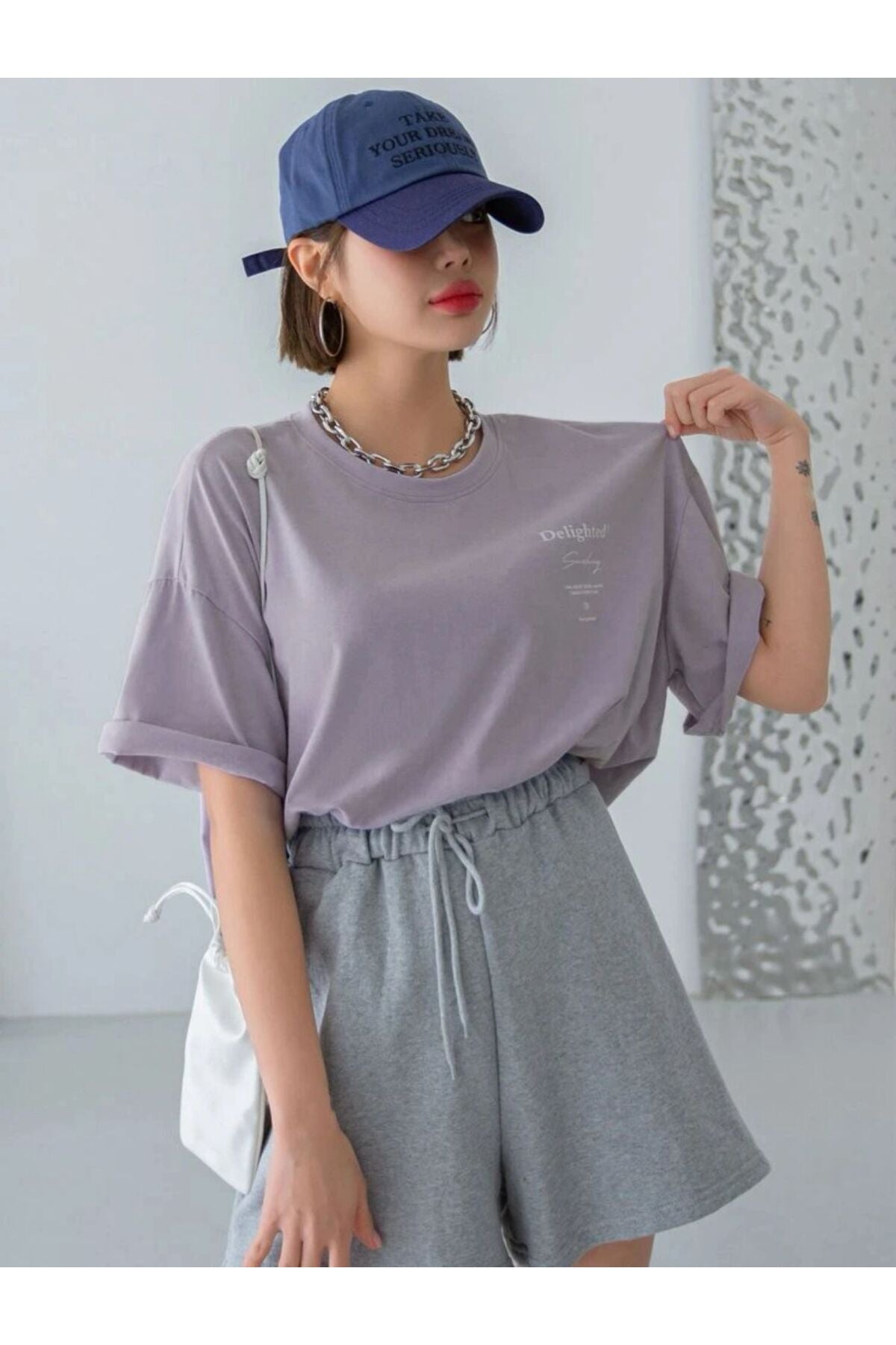 Delighted Baskılı Oversize Tshirt Serisi