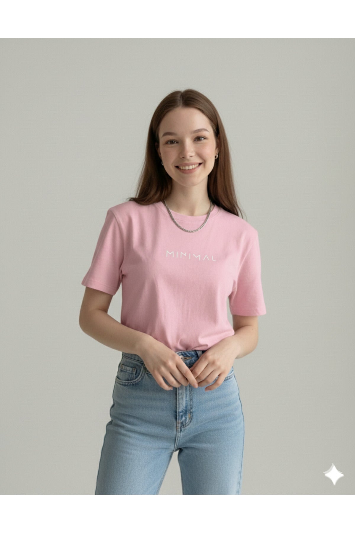 Minimal Kadın Pamuk Polyester Tshirt