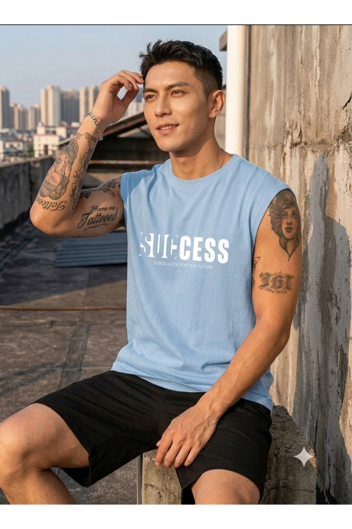 SUCCESS Erkek Sıfır Kol %100 Pamuk Penye