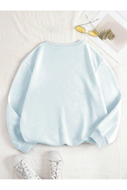 Sweatshirt Sunshine Baskılı Bisiklet Yaka