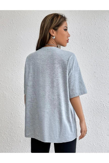 Çiçek Baskılı Unisex Oversize ( Geniş Kalıp ) Tshirt