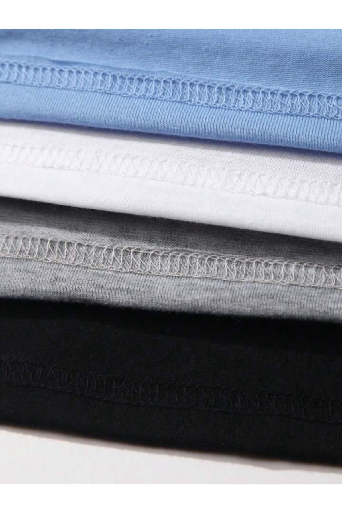 4 Adet Pamuklu Düz Oversize (Geniş Kalıp) T-SHİRT