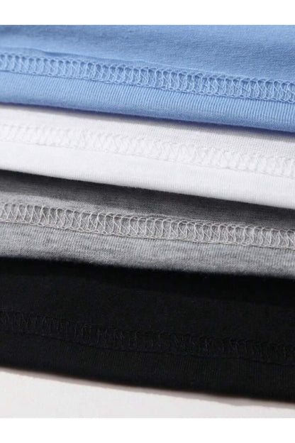 4 Adet Pamuklu Düz Oversize (Geniş Kalıp) T-SHİRT
