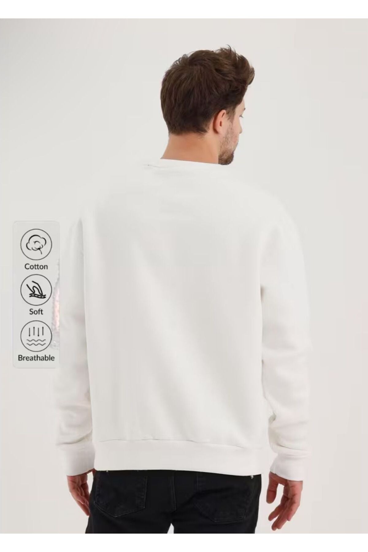 ERKEK DÜZ BASİC BİSİKLET YAKA SWEATSHİRT