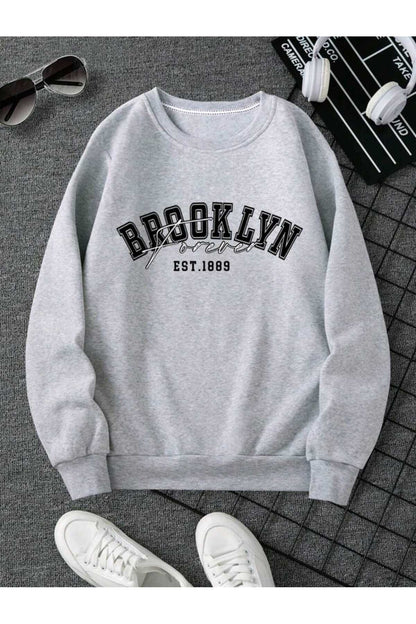 FOREVER BROOKLYN BİSİKLET YAKA SWEATSHİRT