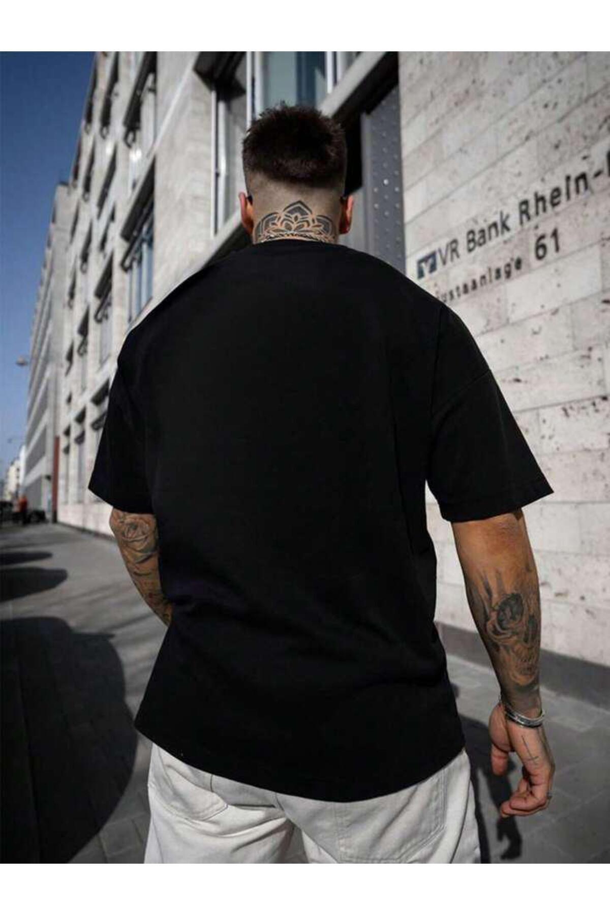 FAITH OVER FEAR Baskılı Oversize Pamuklu Tshirt T-Shirt Tşört Tişört