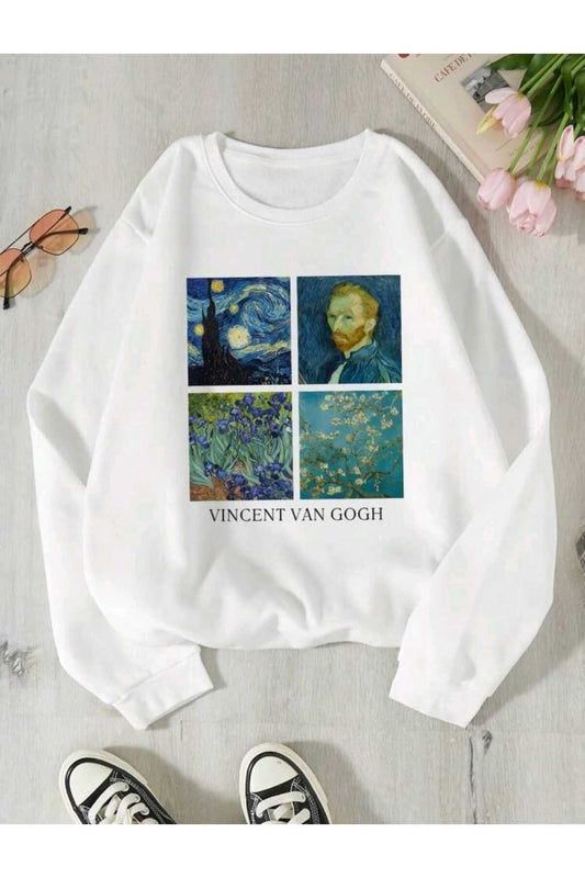 Van Gogh Bisiklet Yaka SWEATSHİRT