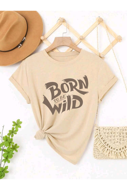 BORN TO BE Baskılı UNISEX YAZLIK Pamuklu Kısa Kol Tshirt