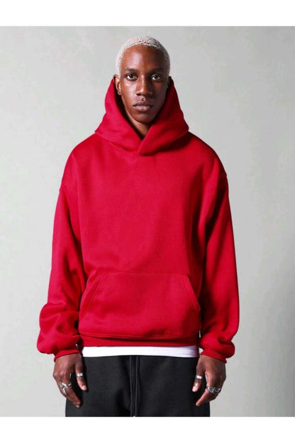 Unisex Basic Baskısız Pamuklu Oversize Kapüşonlu