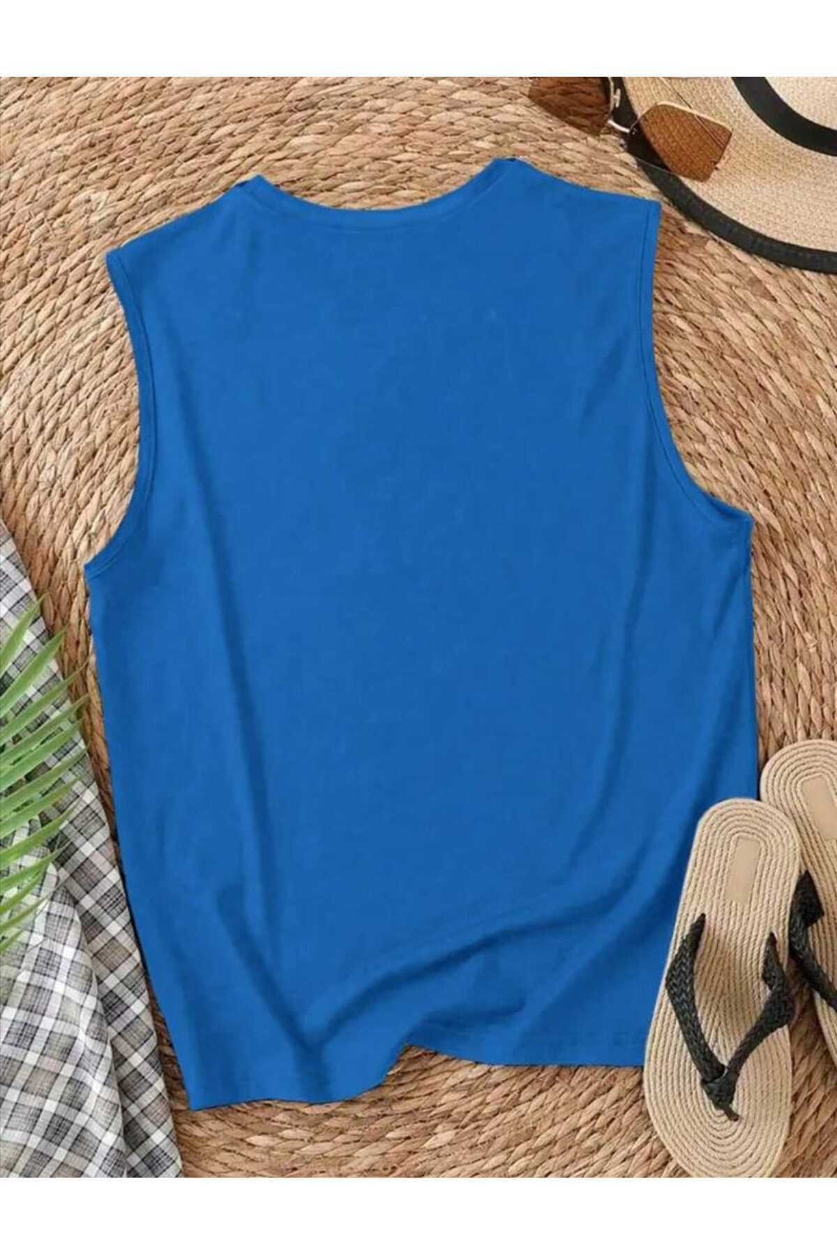 ALOHA SUMMER Omuzu Açık Kadın Pamuklu Kolsuz Yazlık T-shirt Atlet