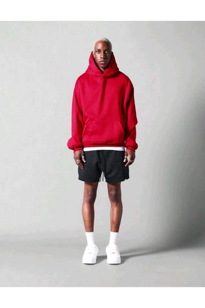 Unisex Basic Baskısız Pamuklu Oversize Kapüşonlu