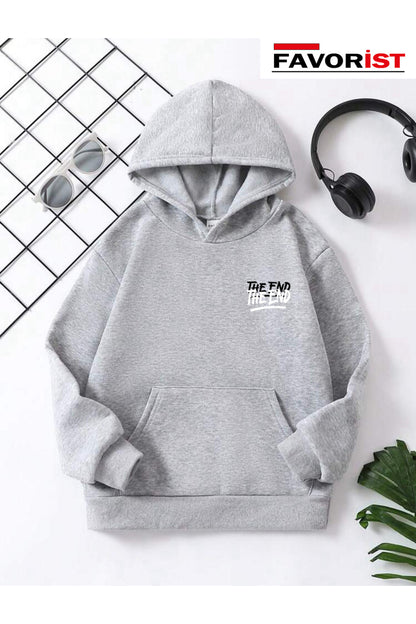 THE END Baskılı UNİSEX Kapşonlu Sweatshirt