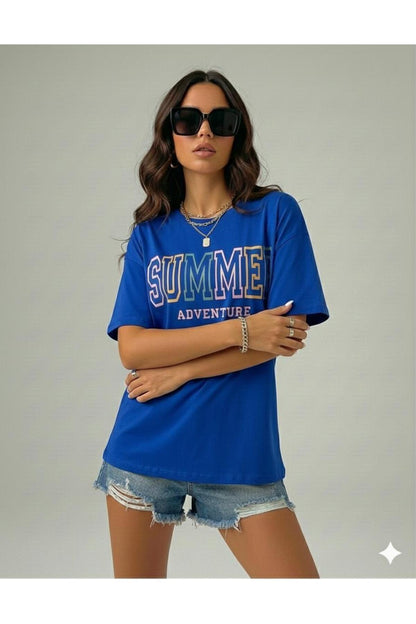 SUMMER Yazlık Pamuklu Kadın T-Shirt