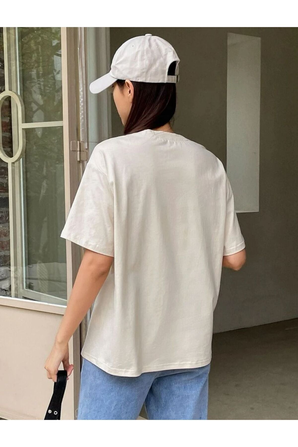 CLARITY Baskılı Oversize Pamuklu Tshirt