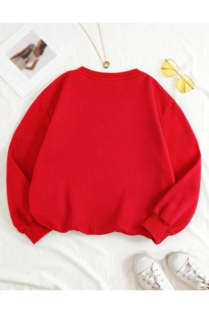 Unısex Los Angeles Baskılı Bisiklet Yaka Sweatshirt Hoodie