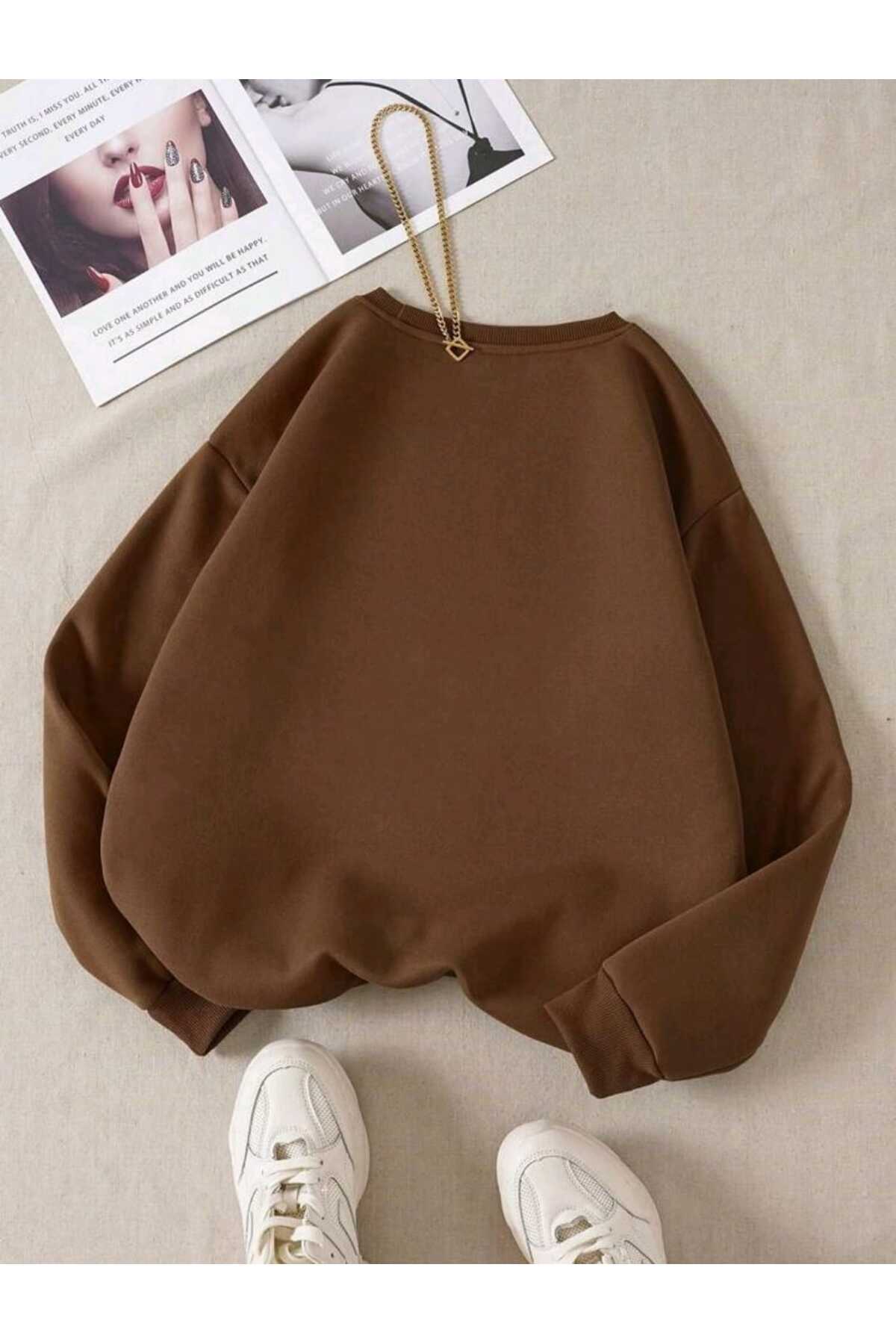 Brooklyn Baskılı Sweatshirt ( Bisiklet Yaka ) Unisex Pamuklu Özel Seri
