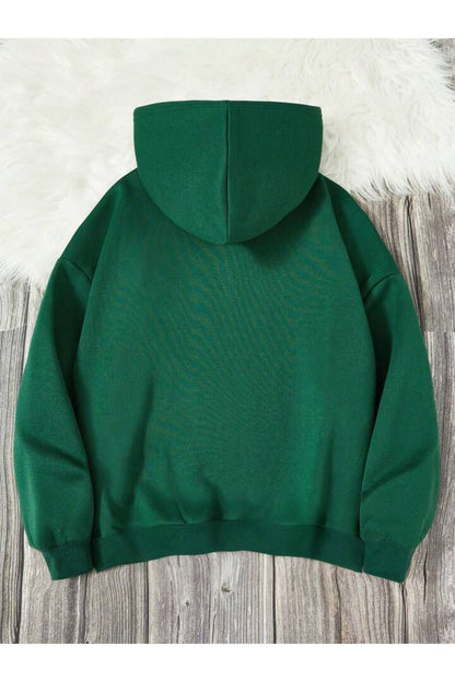 Basic Kapşonlu Sweatshirt Düz Baskısız Oversize ( Geniş Kalıp )