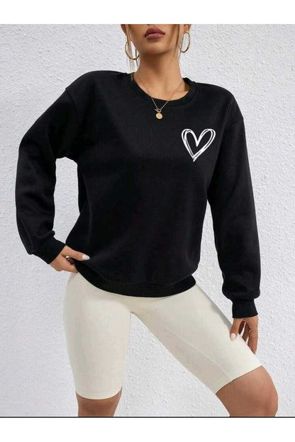 KALP Baskılı Bisiklet Yaka Sweatshirt ( SOFT ) Geniş Kalıp ( Oversize )