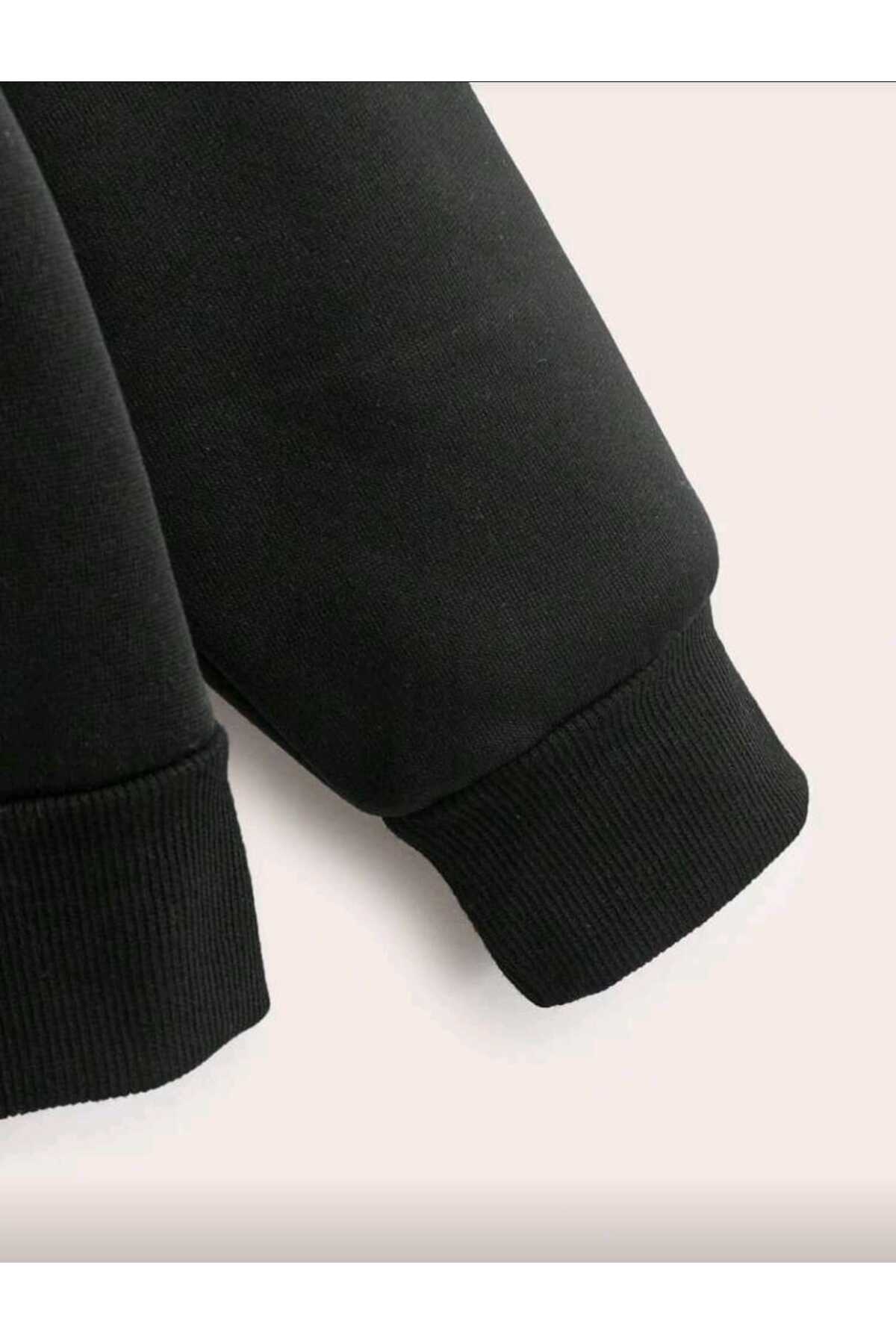 Fermuarlı Kalın Kışlık Şardonlu Unisex Sweatshirt